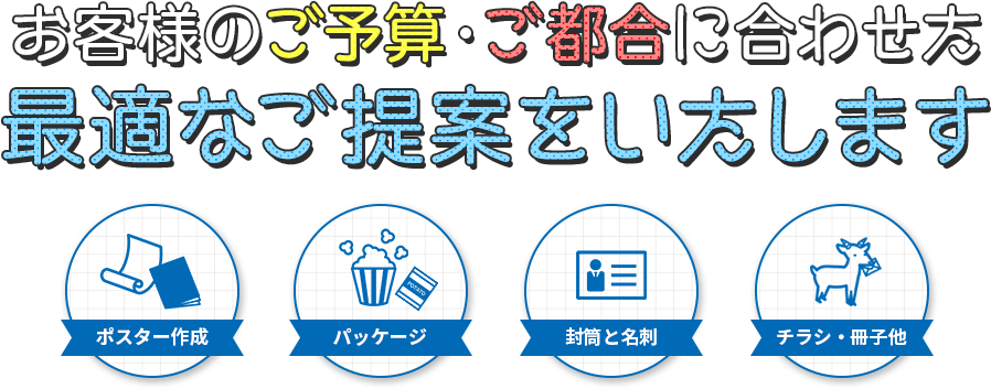 お客様のご予算・ご都合に合わせた最適なご提案をいたします