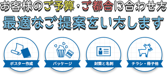 お客様のご予算・ご都合に合わせた最適なご提案をいたします